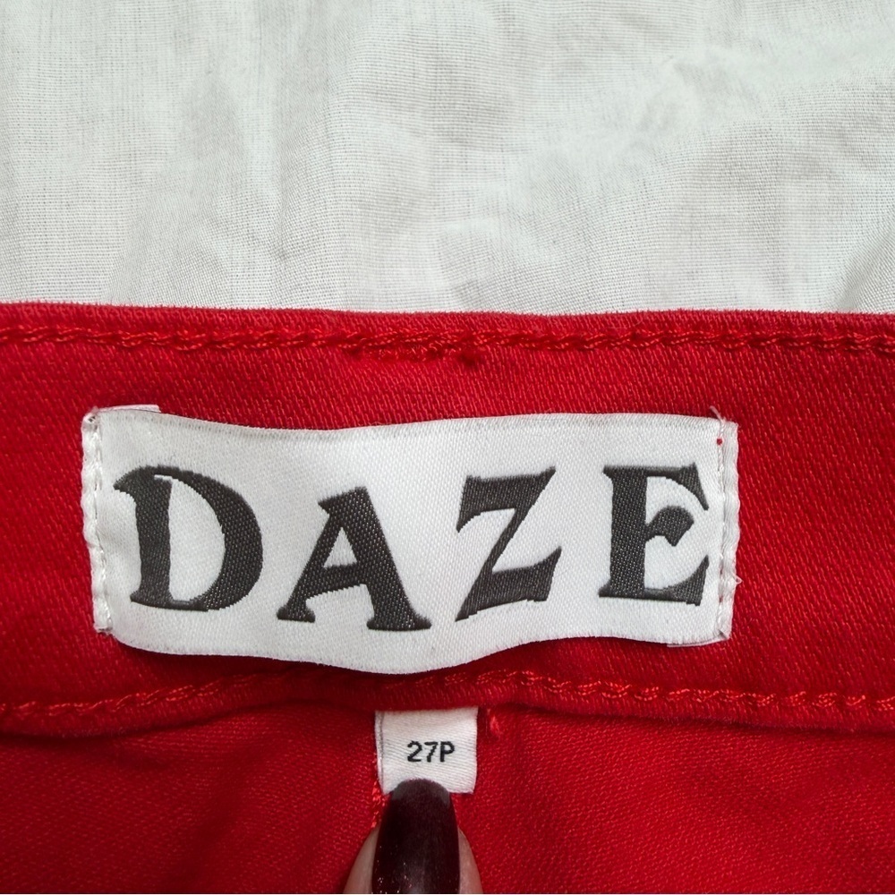 DAZE Red Utility Patch Pocket Straight Leg Pants Size 27P - Picture 6 of 7